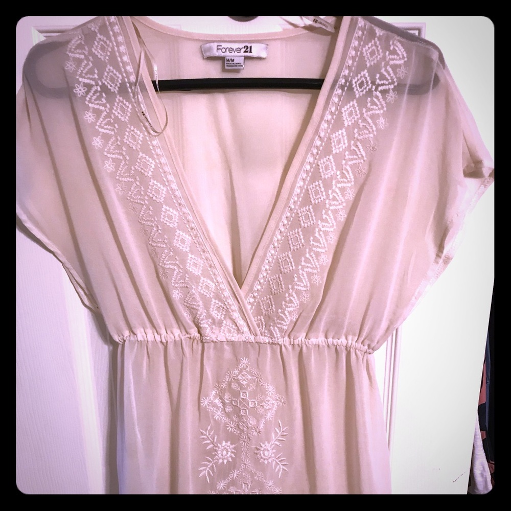 Cream forever 21 tunic